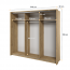 ArtiAR -27P Schwebetürenschrank mit LED-Beleuchtung,240cm
