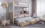 ARTEN III 80x180 Triple bunk bed with mattress White/oak shetland