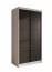 SW-VER 100 cm Schwebetürenschrank,Weiß matt/Schwarz matt