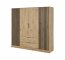 NELLY 4D Wardrobe (oak artisan/black lamella)