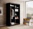 SW-DEL B 120 cm Schwebetürenschrank mit Spiegel,Eiche Artisan,Schwarz matt