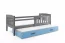 Cubus 2 Kinderbett 200x90 cm mit 2 Matratzen,Graphit/Blau