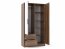 NELLY 2D+LUS Wardrobe (nut/black lamella)