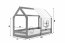 HOUSE- WITH A WINDOW Bērnu gulta ar matraci 160x80,grafīts 