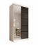SW-LAU 100 cm Schwebetürenschrank mit Spiegel,Weiß matt/Schwarz matt