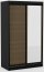 SW-DEL B 120 cm Schwebetürenschrank mit Spiegel,Eiche Artisan,Schwarz matt