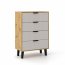 Borg-Duo kom4s Chest of drawers,artisan oak/cashmere