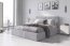 Hilton 140x200 Двуспальная кровать с ящиком для белья (серый)