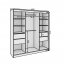 SW-IDA-200 cm SB Sliding wardrobe with mirror,Sonoma/Black matt