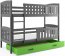 Cubus 2 Etagenbett Hochbett 200x90 mit 2 Matratzen und 1 Schubladen,Graphit