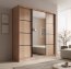 SW-KER-200 cm-SB Schwebetürenschrank mit Spiegel,Sonoma/Schwarz