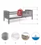 Cubus 1 Bed with mattress 200x90 graphite (Without drawer and mattress)