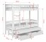 Evan 80x180 Трехместная двухъярусная кровать с матрасами,Белый акрил