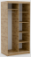 SW-HAI 100 cm AB Skapis ar bīdāmām durvīm un spoguli,Artisan/Melns matēts