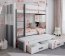 ARTEN III 80x180 Triple bunk bed with mattress White/oak shetland