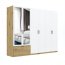 INTEAL SZF 6D1S LUS Wardrobe with mirror,6 doors and 1 drawer,white matte/oak artisan