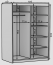 SW-HAI 160 cm W Skapis ar bīdāmām durvīm un spoguli,Balts matēts