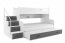 Двухъярусная трехместная кровать с матрасами M2019012000050 белая/графитовая