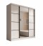 SW-KER-200 cm-WB Schwebetürenschrank mit Spiegel,Weiß/Schwarz