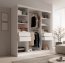 SW-KER-200 cm-WB Schwebetürenschrank mit Spiegel,Weiß/Schwarz