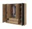 NELLY 4D Wardrobe (oak artisan/black lamella)