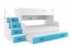 Triple bunk bed with mattress M2019012000067 white/blue