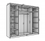 SW-AND-250 cm -WW Schwebetürenschrank,Weiß matt