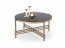 ISMENA Runder Couchtisch Gold/Schwarzglas