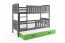 Cubus 3 Triple bunk bed with mattress 190x90 graphite