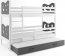 MIKKY III 200x90 Bunk bed with three mattresses White