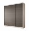 SW-GRE 200 cm Schwebetürenschrank,Weiß matt/Schwarz matt