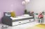 LIL- 1 Jugendbett 90x200 mit Matratze und Schublade,grau