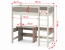 Tedesc 180x80 Einzelbett-Hochbett mit Schreibtisch und Matratze,Kaschmir/truffle