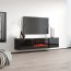 LUXE-EF RTV black + kamin black ТВ тумба