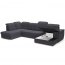 Bergamo U Shape Corner sofa Right (Dark grey fabric Viton 203)