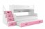 Triple bunk bed with mattress M2019012000081 white/pink