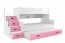 Etagenbett für drei Personen Max 3,120x200,mit Matratze und Schublade,rosa