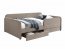 30130, 120x200,Bed with two drawers,dark beige