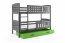 Cubus 2 Etagenbett Hochbett 200x90 mit 2 Matratzen und 1 Schubladen,Graphit