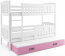 Cubus 3 Triple bunk bed with mattress 190x80 white