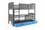 Cubus 2 Etagenbett Hochbett 200x90 mit 2 Matratzen und 1 Schubladen,Graphit