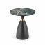 MORENA Round coffee table,green marble/black/gold