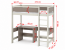 Tedesc 200x90 Einzelbett-Hochbett mit Schreibtisch und Matratze,Olive/Kaschmir