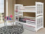 SERAFIN Двухъярусная кровать с матрасами 180x80 Белая/серая