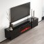 LUXE-EF RTV black + kamin black ТВ тумба