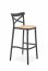 H111 Bar stool,black/brown