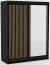 SW-DEL B 160 cm Schwebetürenschrank mit Spiegel,Schwarz matt,Eiche Artisan