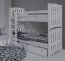 SERAFIN Двухъярусная кровать с матрасами 180x80 Белая/серая