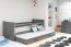 Riko II DOPPELBETT Ausziehbett für Jugendliche 90x190,mit Matratze und Schublade,grau