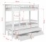 Evan 90x200 Triple bunk bed with mattress,Pine